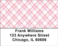 Pink Plaid Address Labels