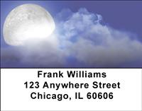 Moon and Clouds Address Labels