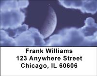 Moon and Clouds Address Labels