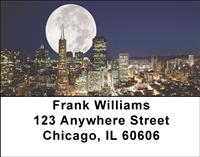 Moon Over Cities Address Labels