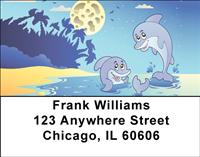 Night Seascape Address Labels