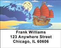 Night Seascape Address Labels