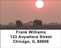 Sunset Elephants Address Labels