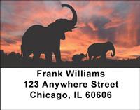 Sunset Elephants Address Labels