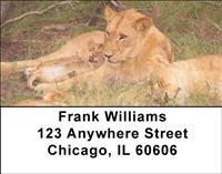 Mother Lion and Cubs Address Labels