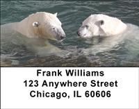 Swimming Polar Bears Address Labels