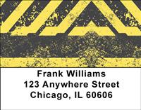 Hazard Stripes Address Labels