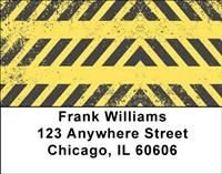 Hazard Stripes Address Labels