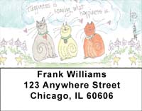 Happy Cats by Amy S. Petrik Address Labels