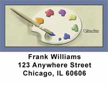 Brush and Palette & Artist's Tools by Lorrie Weber Address Labels
