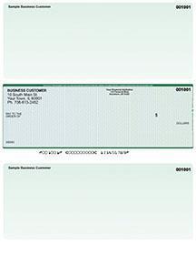 Blue Green Laser Business One Per Page Voucher Checks Middle Style