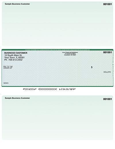 Blue Green Laser Business One Per Page Voucher Checks Middle Style