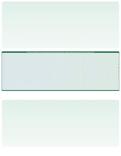 Blue Green Blank Stock for Computer Voucher Checks Middle Style