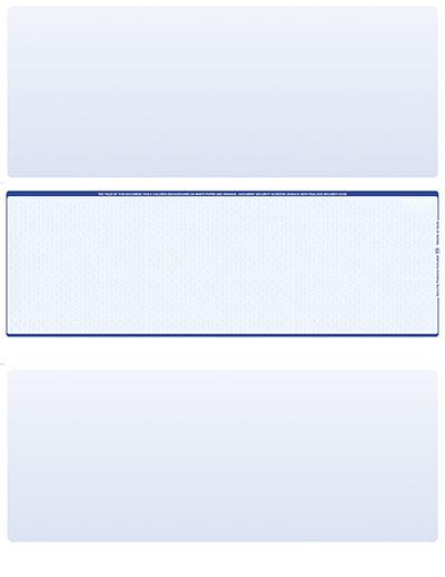 Blue Safety Blank Stock for Computer Voucher Checks Middle Style