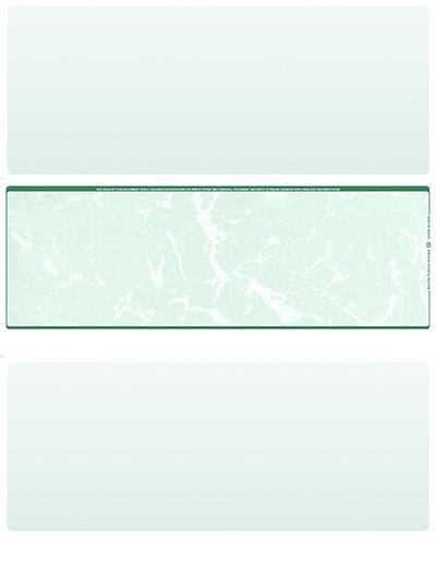 Green Marble Blank Stock for Computer Voucher Checks Middle Style
