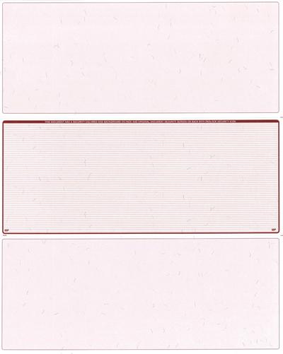 Burgundy Lines Blank Stock for Computer Voucher Checks Middle Style