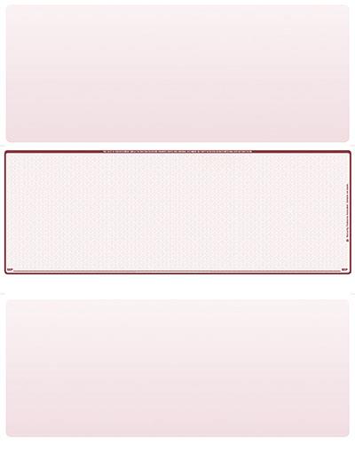 Burgundy Safety Blank Stock for Computer Voucher Checks Middle Style