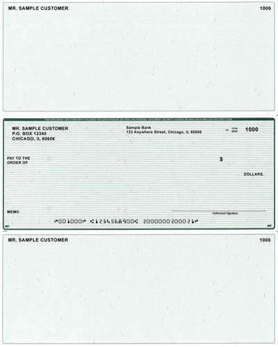 Green Lines Laser Business One Per Page Voucher Checks Middle Style