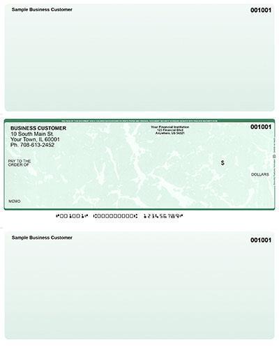Green Marble Laser Business One Per Page Voucher Checks Middle Style