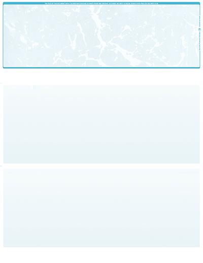 Teal Marble Blank Stock for Computer Voucher Checks Top Style