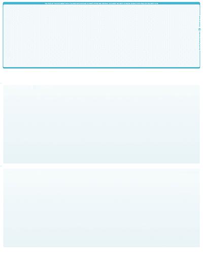 Teal Safety Blank Stock for Computer Voucher Checks Top Style
