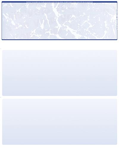Blue Marble Blank Stock for Computer Voucher Checks Top Style