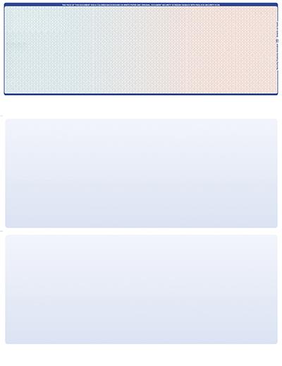 Blue Red Blank Stock for Computer Voucher Checks Top Style