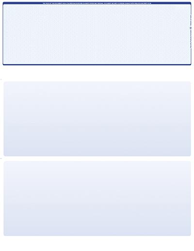 Blue Safety Blank Stock for Computer Voucher Checks Top Style