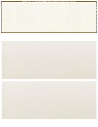 Tan Safety Blank Stock for Computer Voucher Checks Top Style