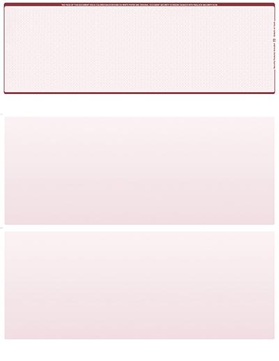 Burgundy Safety Blank Stock for Computer Voucher Checks Top Style