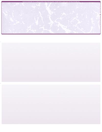 Violet Marble Blank Stock for Computer Voucher Checks Top Style
