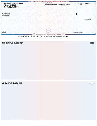 Blue Red High Security Laser Business One Per Page Voucher Checks Top Style